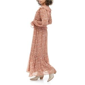 Tuckernuck MOON RIVER Boho Metallic Fleck Print Ruffle Tiered Maxi Dress,Multi,S